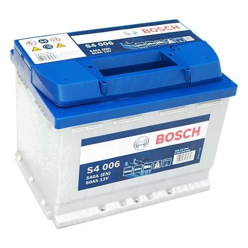 Аккумулятор Bosch S4 12V 60Ah 540A 242х175х190 Полярность 1 Клеммы 1 Крепление B13 в Автодоктор