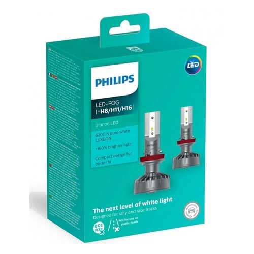 Комплект Светодиодных Ламп 2шт Led Fog H8/H11/H16 6200k 12v Philips арт. 11366ULWX2 в Автодок