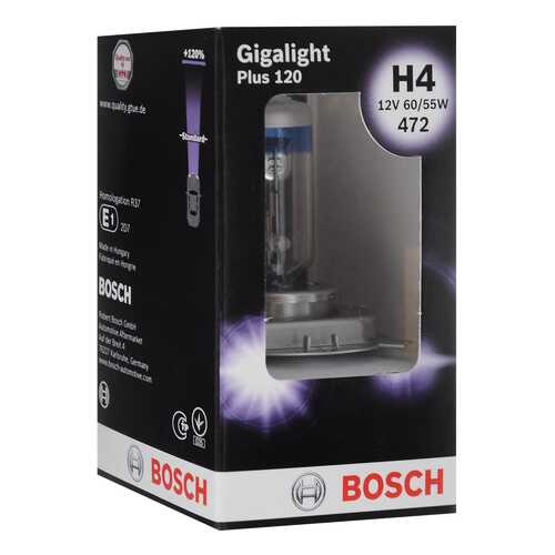 Лампа H4 60/55w P43t Gigalight Plus 120 Bosch арт. 1 987 301 160 в Автодоктор