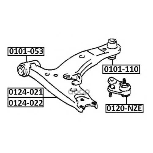 Сайлентблок ASVA 0101053 в Автодоктор