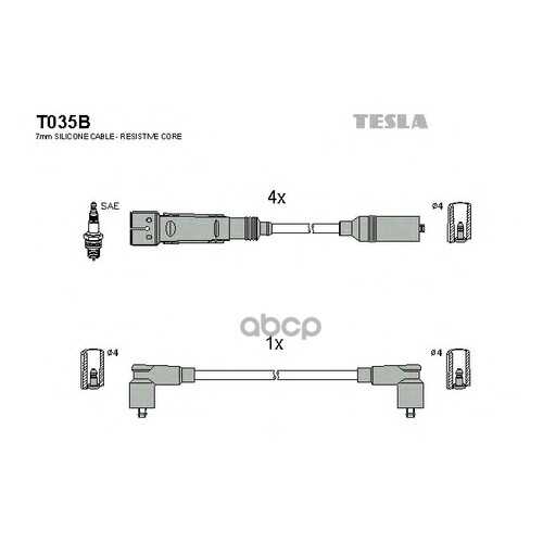 Комплект Проводов Зажигания TESLA T035B в Автодоктор