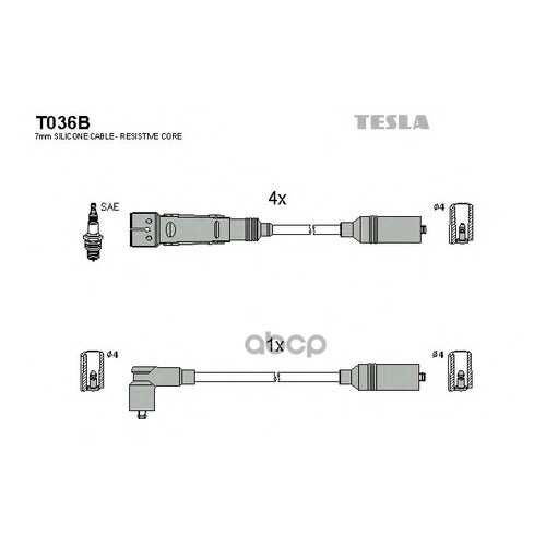 Комплект Проводов Зажигания TESLA T036B в Автодоктор