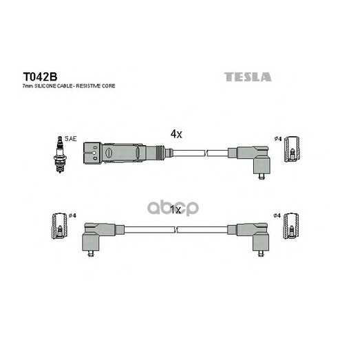 Комплект Проводов Зажигания TESLA T042B в Автодоктор