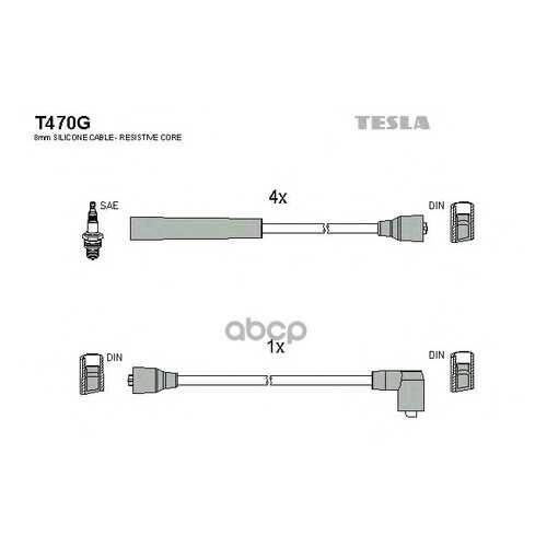Комплект Проводов Зажигания TESLA T470G в Автодоктор