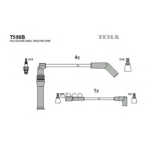 Комплект Проводов Зажигания TESLA T598B в Автодок