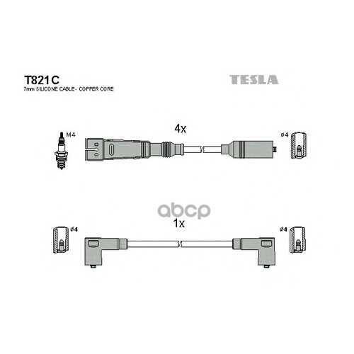 Комплект Проводов Зажигания TESLA T821C в Автодоктор