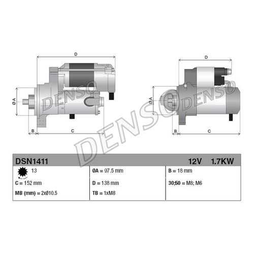 Стартер DENSO DSN1411 в Автодоктор