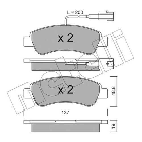 Комплект тормозных дисковых колодок METELLI 22-0710-1 в Автодоктор