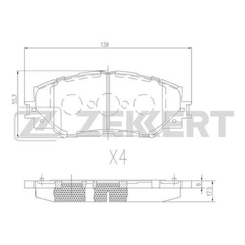 Комплект тормозных колодок, дисковый тормоз ZEKKERT BS-2683 в Автодоктор