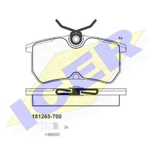 Комплект тормозных колодок ICER 181265-700 в Автодоктор