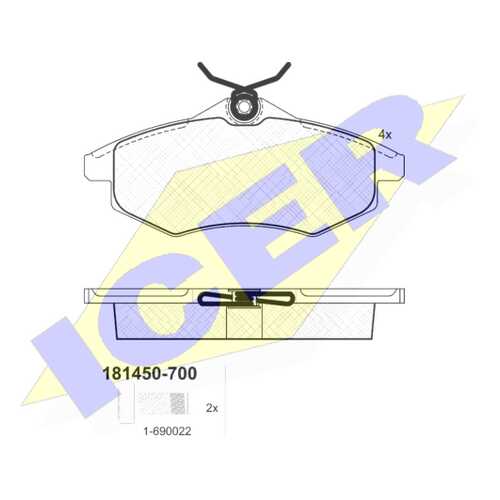 Комплект тормозных колодок ICER 181450-700 в Автодоктор