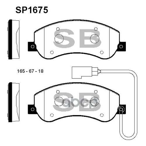 Комплект тормозных колодок Sangsin brake SP1675 в Автодоктор
