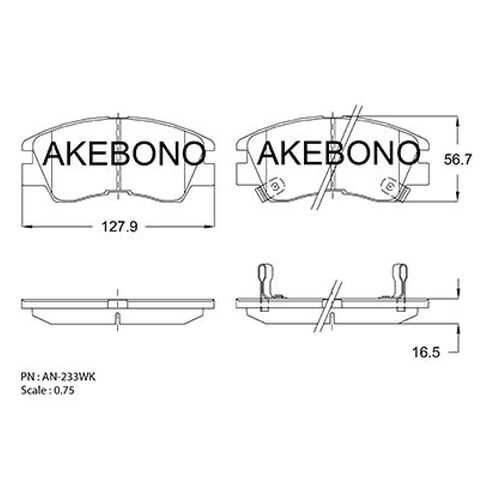 Тормозные колодки дисковые Akebono AN233WK в Автодоктор