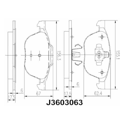 Тормозные колодки дисковые Nipparts J3603063 в Автодоктор