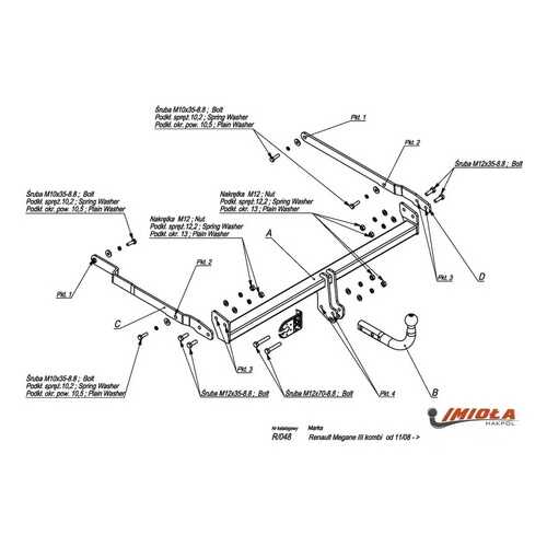 Imiola Фаркоп Renault Megane универсал 2008-2013 твердое крепление (с электрикой) в Автодок