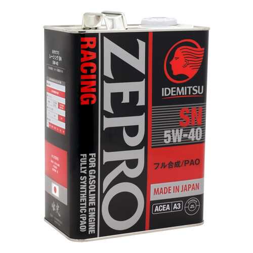 Масло Моторное Idemitsu Zepro Racing Sn 5w-40 4l IDEMITSU арт. 3585041 в Автодоктор