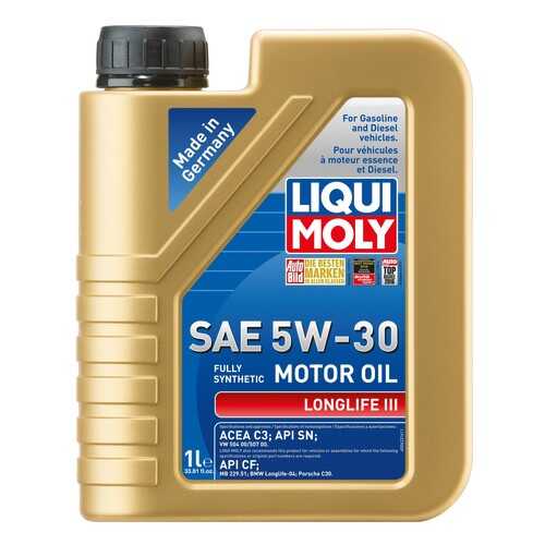 Масло Моторное Liqui Moly Longlife Iii 5w-30, 1l Liqui moly арт. 20820 в Автодоктор