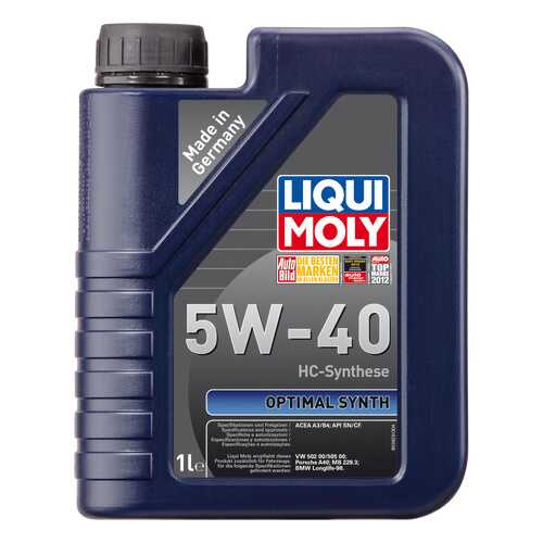 Моторное масло Liqui moly Optimal Synth 5W-40 1л в Автодоктор