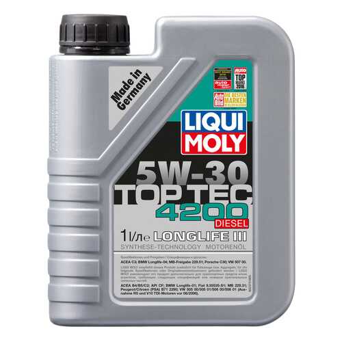 Моторное масло Liqui moly Top Tec 4200 Diesel 5w-30 1л в Автодоктор