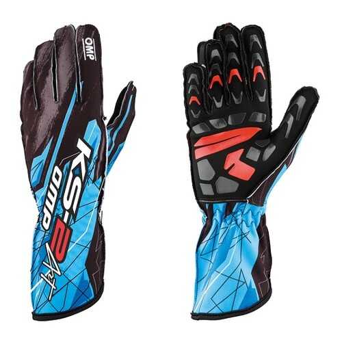 Перчатки для картинга KS-2 ART, чёрный/голубой, р-р XL OMP Racing KK02748275XL в Автодоктор
